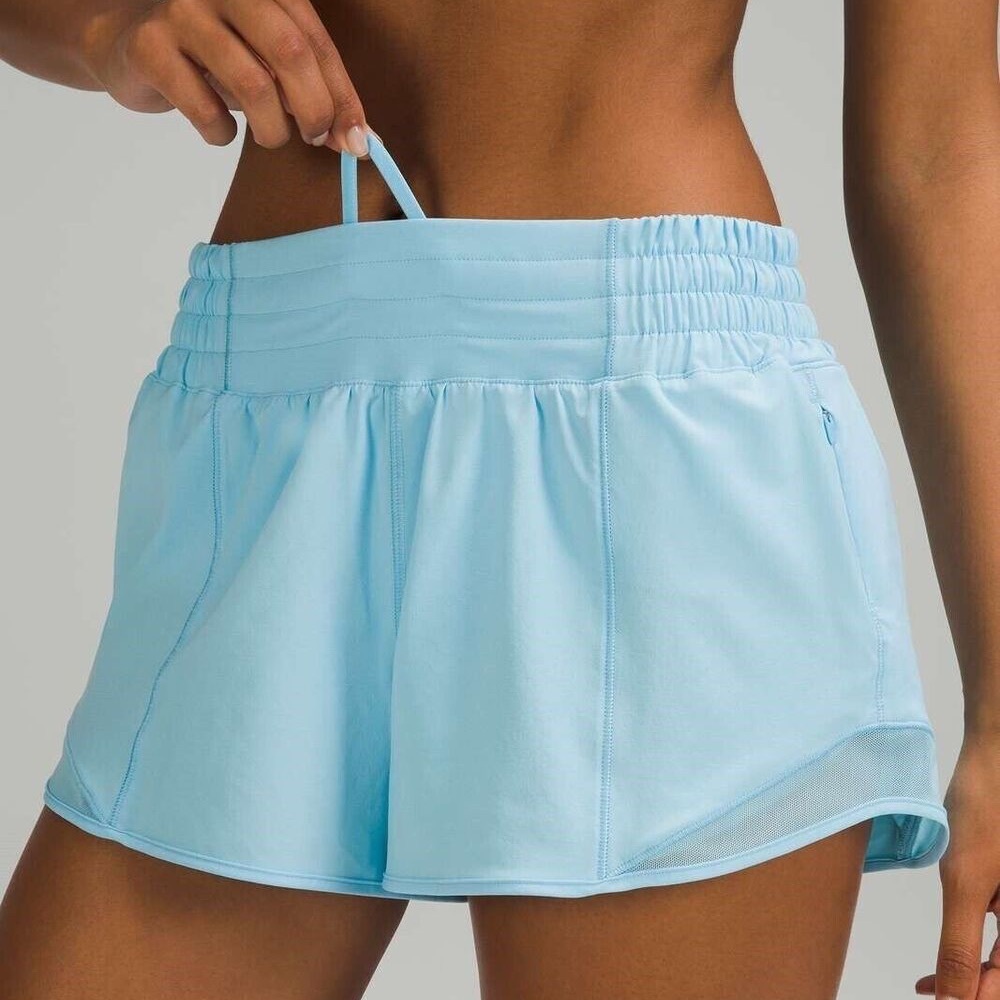 Lululemon hotty hot low rise shorts 4” blue chill